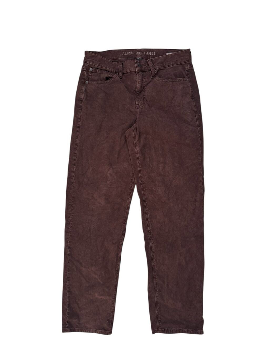 AMERICAN EAGLE 90s Straight Corduroy Pants in Dark Brown Size 6 Regular Womens